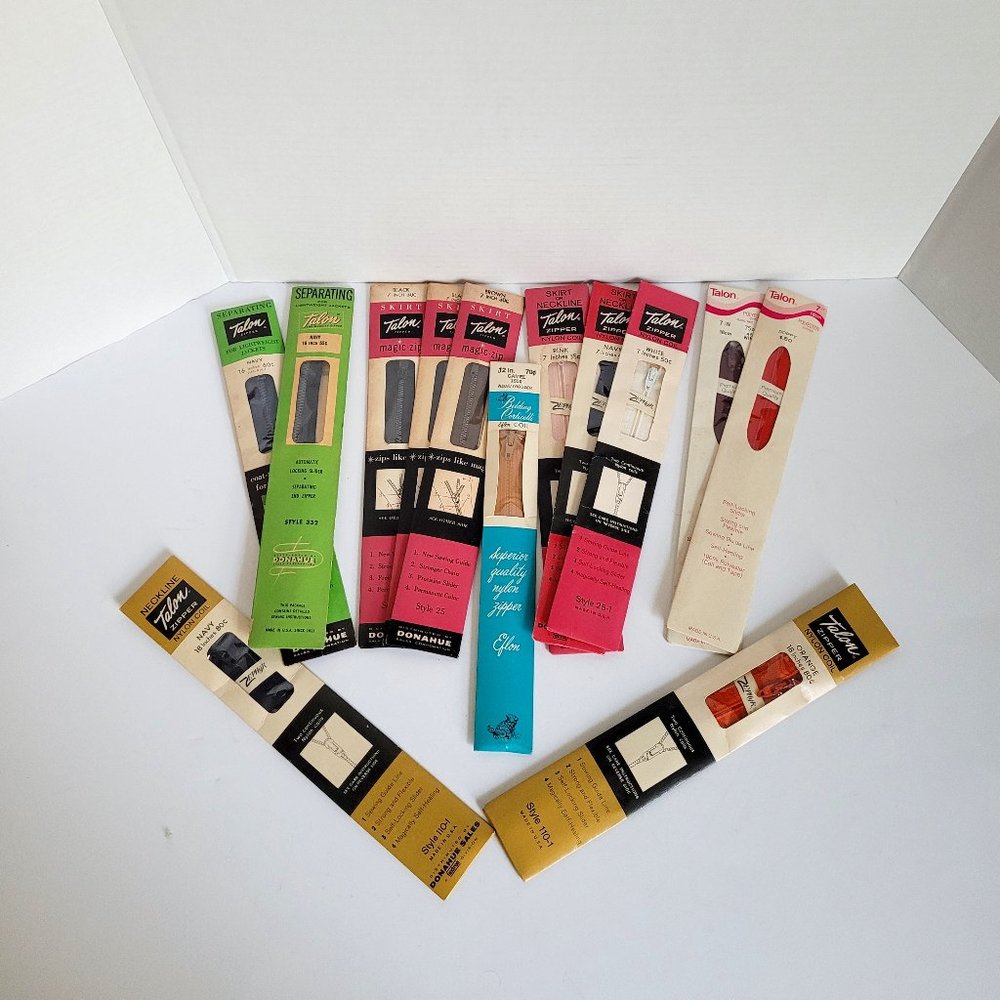 Vintage Talon Zippers Lot of 18 Assorted Neckline New Old Stock